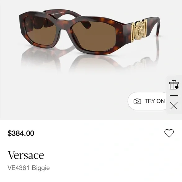 Versace Brown Tortoise Sunglasses